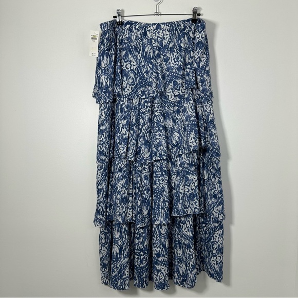 Abercrombie & Fitch Blue & White Tiered Maxi Skirt XL NWT - Picture 2 of 8